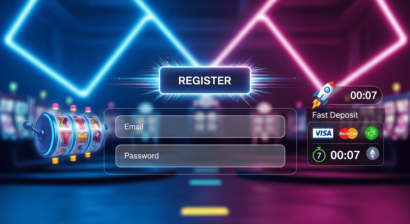 Interface showing one-click signup, fast access to Big Bass Bonanza slot.
